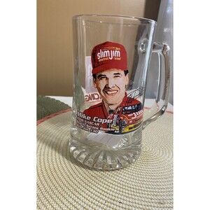 Vintage 1998 NASCAR Busch Cup Series Rookie Mike Cope Slim Jim Racing Glass Mug
